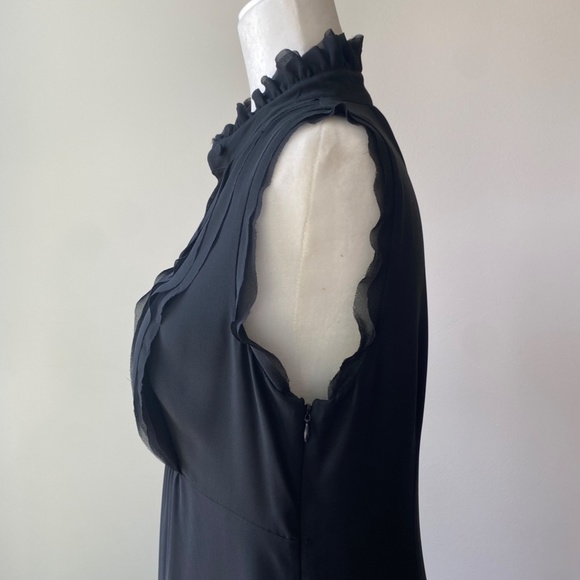 Ann Taylor LOFT Silk Chiffon Sleeveless Dress with Ruffle Collar Dress Size 6 - Picture 5 of 10